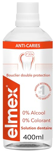 ELMEX - Bain de Bouche elmex Anti-Caries - Reminéralise et aide à protéger contre les caries - Rafraîchit l'haleine - 400 ml