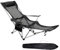 Livhome Camping Chairs Folding Recliner Chair Adjustable with Detachable Footrest Headrest Cupholder Pocket Lightweight Portable Reclining Camp Fold up for Outdoor Beach Garden (Black) (31141)