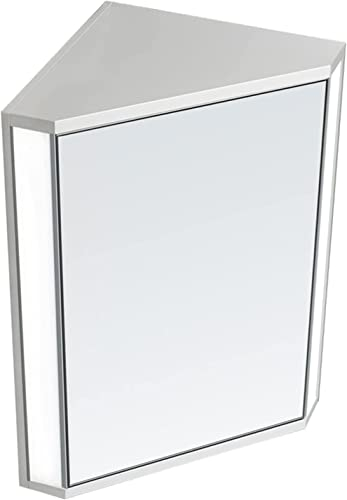 Generisch Badezimmerschrank,Badezimmerschrank, Badezimmerspiegel mit Ablage, dreieckig, mit LED-Licht (Farbe: Weiß, Größe: 60 x 47 x 29 cm) (Weiß 60 x 47 x 29 cm)