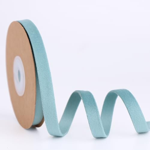 BYZANDQI Samtband 5m x 1cm Samt Dekoband Set Schleifenband Schmuckband Geschenkband Weihnachten (Staubiges Grün)