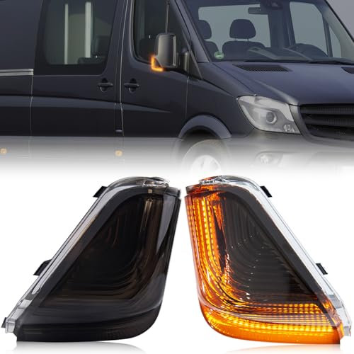 OZ-LAMPE LED Spiegelblinker für Mercedes Benz Sprinter W906, LED Blinker Seitenblinker mit Canbus Fehlerfrei, Schwarz