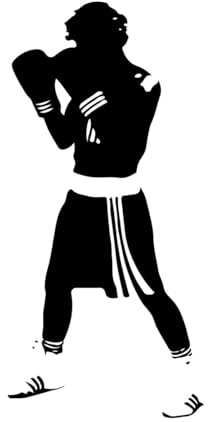 Wandaufkleber, Motiv: Boxkampf, Vinyl, Boxer, Sport, Wandtattoo, Jungen, Schlafzimmer, Wohnkultur, Übungsraum, Dekoration, abnehmbar-L-57x118cm-Black