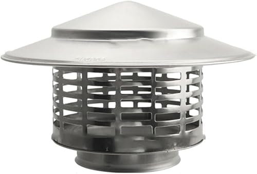 Daaxing Silver Stainless Steel Flue Pipe Cover Cap,Thickened Chimney Cowl Bird Guard,Exhaust Tube End, Rain Snow Hat, Mesh Protector,Vent Top (75MM)