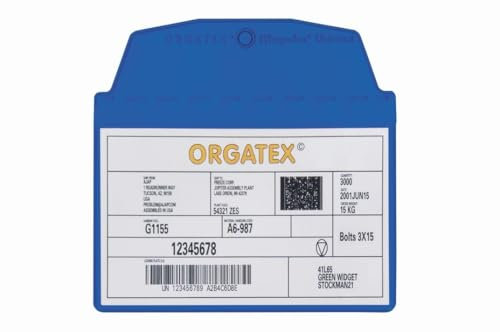 ORGATEX Sichttasche DIN A7 quer | Schutzhülle, Dokumentenhülle | Weich-PVC Dokumententasche | Sichttasche zum Anhängen, Dokumentenmappe, ideal für Farbleitsysteme | 10er Pack, Blau