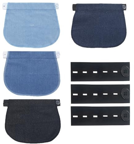 4 Pièces Extenseur Pantalon Ajustables pour Femmes Enceintes, Extenseurs de Taille Extensions de Bouton Pantalon Elastique de Maternité Elargisseur Pantalon Grossesse pour Femme Enceinte, Multicolore