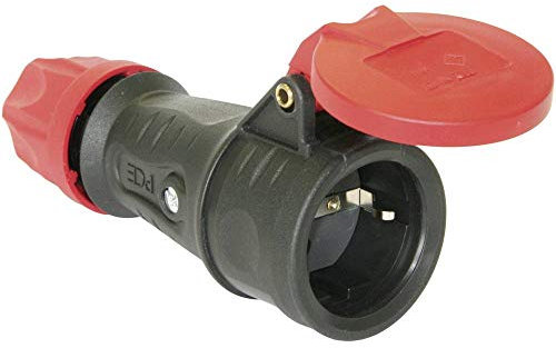 PC ELECTRIC 25622-S Schuko Schutzkontaktkupplung Vollgummi 2 polig 16A / 250V IP 44