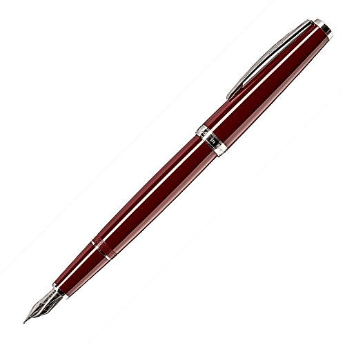CLEO Classic bordeaux +++ Patronen- und Konverter Füllfederhalter, HOCHWERTIGE FEDER (M) +++ palladinierte Zierringe und Clip +++ HAND MADE IN GERMANY