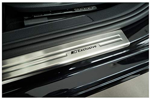 tuning-art 839 Protezione Battitacco Compatibile con Volkswagen Golf 7 VII Acciaio Inox, Colore:Argento