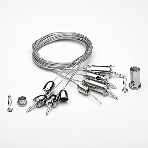 4 x accessori in filo di acciaio inox per plafoniera a sospensione