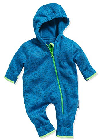 Playshoes Fleece-Overall Unisex Kinder Jumpsuit, blau Strickfleece, 68