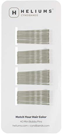 HELIUMS kleine Haarklemmen – Grau – gewellt 3,8cm Mini Bobby Pins für Damen & Kinder – Haarnadeln passend zu Deiner Haarfarbe –40 Stück