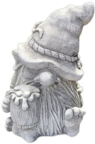 Darthome Stone Drinking Gnome Ornament Antique Grey Drunk Forester Gonk Garden Sculpture