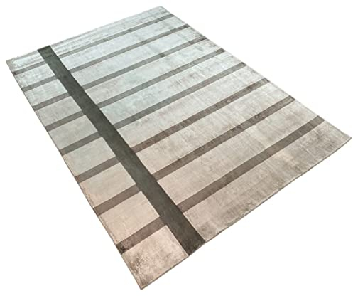 Orientteppich 200X300 cm Beige Compatible with Braun Teppich Handgewebt Viskose Handarbeit