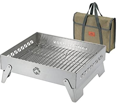 Campingmoon Foyer de camping pliable en acier inoxydable pour barbecue