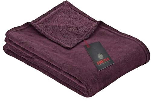 Ibena Kuscheldecke Olbia 130x180 cm - flauschig, warm & waschbar, fleecedecke lila einfarbig