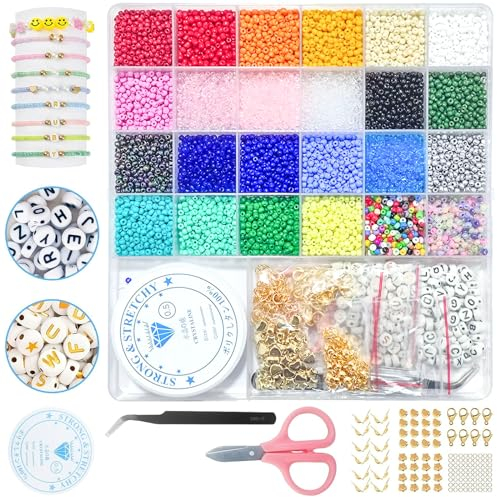 Chedin 2mm/3mm/4mm Bunte Perlen Für Armbänder, schmuck Selber Machen Mit Bunte Glasperlen, Perlen Zum Auffädeln Set Für Kinder Feiertage, Geburtstage, Beads For Moden Jewellery Making (3mm)