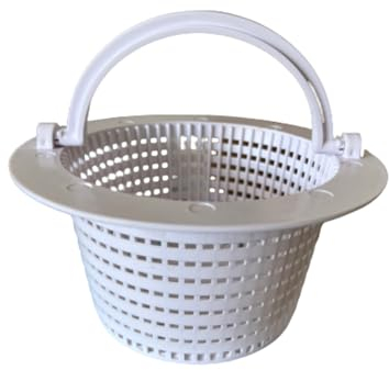 poolomio® Panier filtrant pour skimmer encastrable - Diamètre : 15,5 cm - Avec poignée - Panier de rechange pour un retrait facile - Résistant au chlore, stable, à mailles fines
