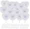 hxaiyouu 24/48Pcs White Heart Paper Fans Round Folding Fan Wedding Fans Chinese Handheld Fans with Plastic Handles for DIY Summer Wedding Birthday Party Favour (48, White)