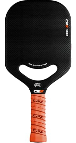 CPX Pro Carbon Fiber Pickleball Paddle - Professional Grade, Matte Finish, Honeycomb Core, Tennis Style Grip - Edgeless Paddle Designed in Chicago, USA (Black, Pro)