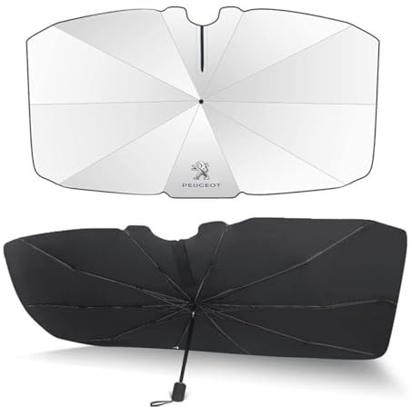 LGTT Pare-Soleil Voiture Rotation à 360° Protection UV et Isolation Thermique Pliable Parasol Voiture, pour Peugeot 307 Hatchback,S 132 * 73