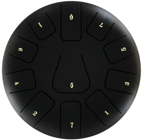 Junterone 8 Steel Tongue Drum, 11-Ton Tamburin mit Drumsticks und Fingerpicks für Meditationen Tamburin Instrument I