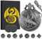 Mini DND Würfel Set, mit Steampunk Stehender Drache Taschenuhrgehäuse, 7-teilige Polyedrische Metall D&D Würfel, DND Geschenke mit Geschenk Box, Rollenspiele-Brettspielzubehör Würfel, Dunkel Silber