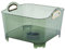 Kitchen Washing Up Bowl with Drain Plug, Transparent Green Plastic, Gold Handles, kitchen sink fuit veg wash soak drain bowl, washing tub