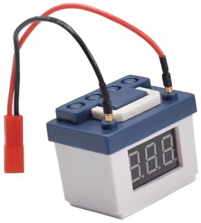 Mqiklt RC Low Alarm Tester Indicator Digital Display Portable Compact PP Construction Built in for Model Garage RC Cars Suitable, White