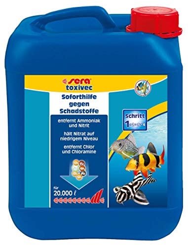 sera toxivec 5000 ml | Erste Hilfe im Aquarium | Soforthilfe gegen Schadstoffe | Entfernt sofort fischtoxisches Ammoniak & Nitrit | Vermindert Algenwachstum | Entfernt Chlor & Chloramine