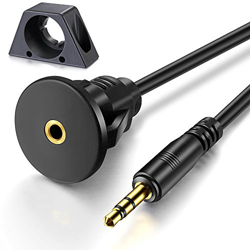 Câble d'extension jack audio auxiliaire 3,5 mm mâle à femelle 3,5 mm avec panneau