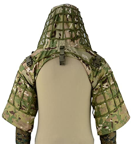 LytHarvest Sniper Ghillie Suit Foundation, Ripstop, Camouflage Tactical Ghillie Hood (CP Multicam)