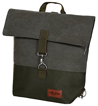 millybo SWEET Fahrradtaschen für Gepäckträger Damen & Herren, Fahrrad Tasche Hinten 3-in-1 Gepäckträgertasche und Rucksack, wasserfest (801.003 Olive)