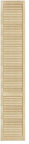 DecoMeister Lamellentüren aus Holz 394x2422 mm Massivholz Lamellentür Holztür Schranktür mit offenen Lamellen für Kleiderschrank Möbelfronten Einzeln