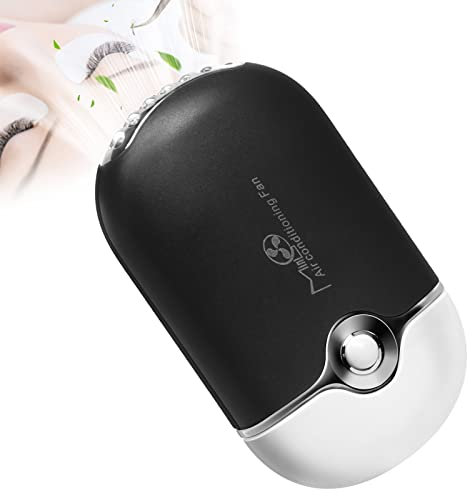USB Eyelash Fan,Mini Portable Fans Rechargeable Eyelashes Dryer Fan Air Conditioning Blower Electric Fan Lash Dryer Handheld Lash Fan Dryer for Eyelash Extension (Black)