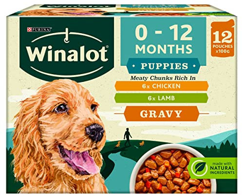 Winalot Puppy Mixed in Gravy Wet Dog Food Pouches 12x100g, Pack of 4