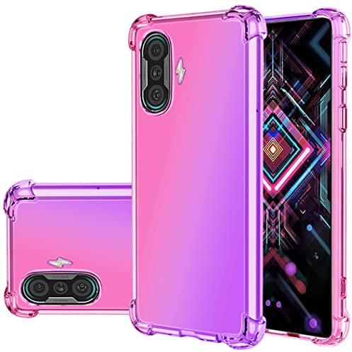 Gufuwo Custodia per Xiaomi Poco F3 GT M2104K10I/Redmi K40 Gaming M2104K10C, Copertura Morbida in TPU Sfumato-Antigraffio Ultra Sottile Protezione Antishock Cover per Xiaomi Poco F3 GT 5G Rosa/Viola