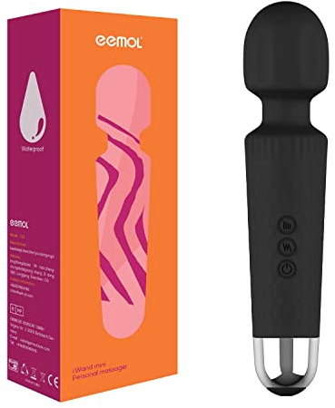 EEMOL massagestab vibrator, Handheld Silikon Massagegerät, vibratoren mit 8 kraftvolle Geschwindigkeiten 20 intensiv Vibrationsmodi leise vibrator massager, Wasserdicht masagegäret geschenke