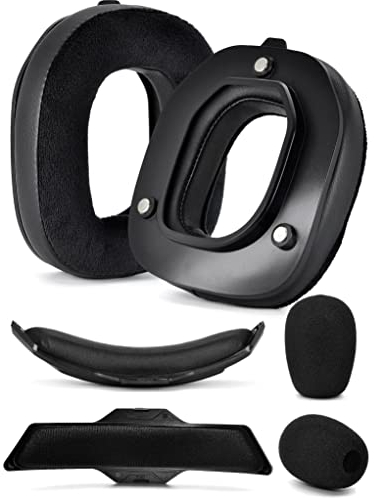 A50 Gen 3 Mod Kit – defean Ersatz-Ohrpolster und Kopfband, kompatibel mit Astro A50 Gen 3 Headset, Ohrpolster, geräuschunterdrückender Schaumstoff, zusätzliche Dicke (schwarzes Protein und Velour)