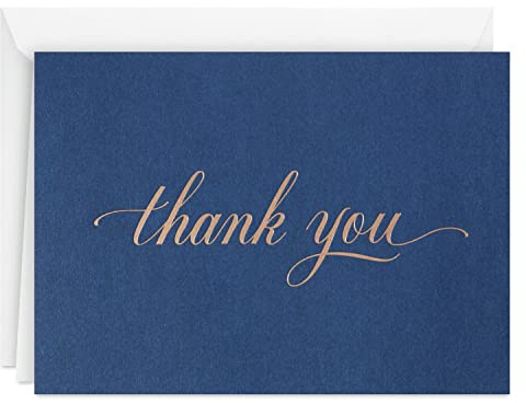 Hallmark Pack of Thank You Cards, Elegant Silver Foil (40 Thank You Notes with Envelopes)