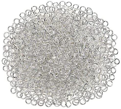 TOAOB 1000 Stück Jump Ringe Spaltringe Silber 4mm Metall Kettenringe Biegeringe mit Ring Öffner für Halsketten Armband DIY Schmuckherstellung