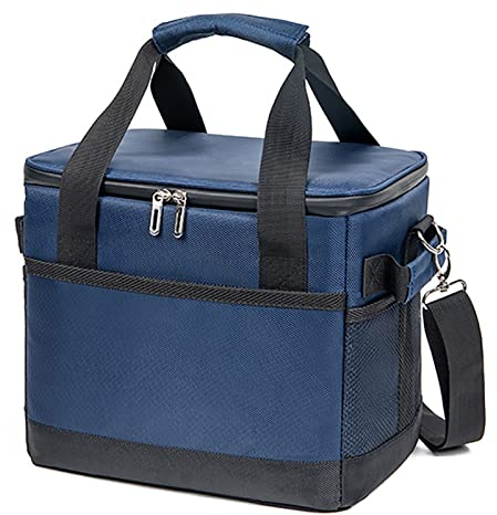 ASQUAR Nevera Portatil Plegable Bolsa Termica Porta Alimentos 10L /18L/35L Bolsa Comida Trabajo con Soporte Extraíble y Placa Base Dura, Bolsa Nevera Playa, Picnics, Camping, Trabajo (18 litros)
