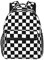 DEHIWI Schwarz-weiß karierter lässiger Rucksack, leicht, für Reisen, Tagesrucksack, Laptop-Rucksack für Damen und Herren, Schwarz , One size