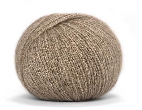 PASCUALI | Bio Cashmere Lace. Strickwolle aus 100% Kaschmirwolle Wolle zum Stricken und Häkeln, 1 Knäuel - 25g - Farbe: Taupe 56