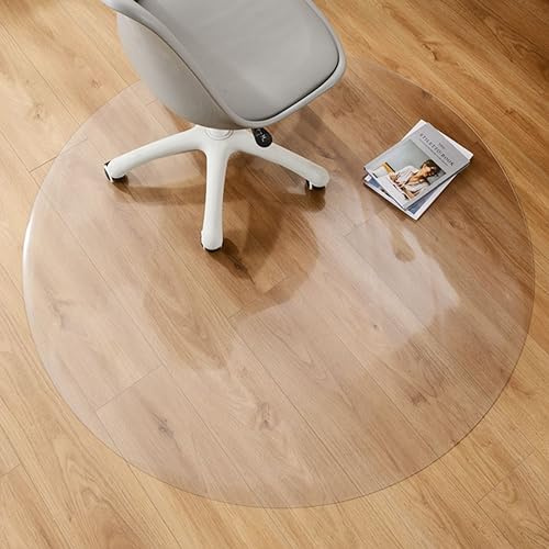 Transparent Bodenschutzmatte,Stuhlmatte Rutschfestes PVC Material Bürostuhl Unterlage 2mm Langlebig Und Leicht Zu Reinigen, Schützen Ihren Boden vor Kratzern (Diameter 30cm/11.8in)
