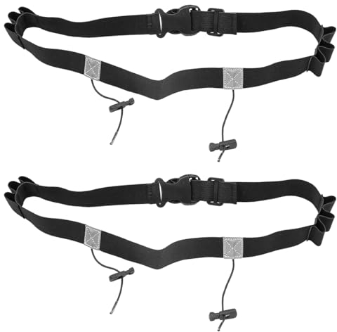 Hsthe Sea 2-teiliges Triathlon Startnummernband Verstellbar Laufgürtel mit Nummernhalter 6 Gel-Halter Running Belt Laufgurt für Joggen Marathon Radfahren