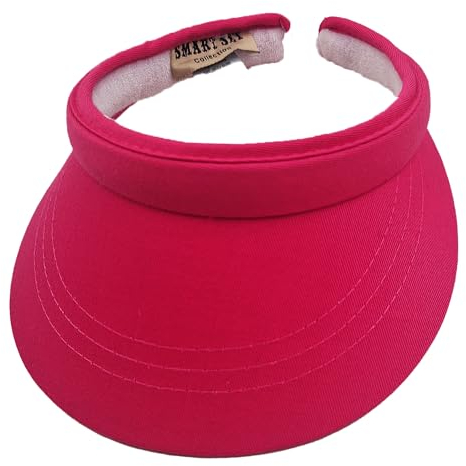 Sombrero Viseras Mujer Verano de Paja Vacío con ala Grande Gorra Pamela de Sol Playa Viaje Vacaciones (FR/ES, Letras, M, Visera Fucsia)