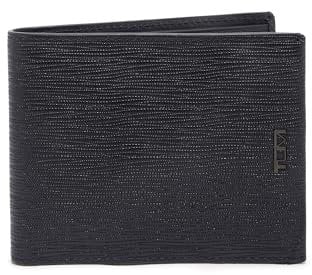 TUMI - Nassau Global Double Billfold Wallet - Kartenhalter Geldbörse für Damen & Herren - Mit Ausweisfenster - Nappaleder Material, Schwarz, geprägt, Einheitsgröße, Global Double Billfold