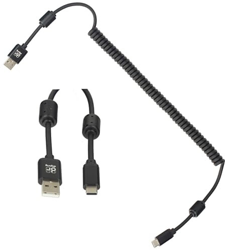 Minadax Digirig Câble USB A vers USB-C 40 à 150 cm blindé, filtre RF, capacité de charge 3 A, noyau ferrite aux extrémités