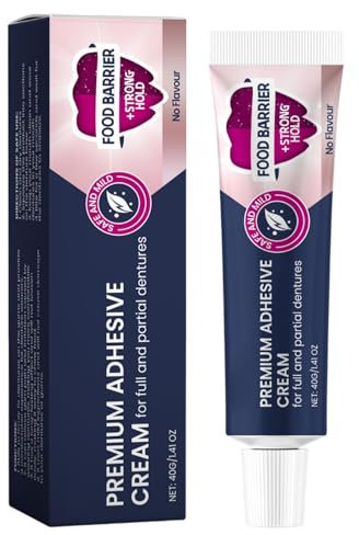 Teksome Colle pour prothèses dentaires sécurisées, crème pour prothèses dentaires sécurisées,40 g de crème de soin pour prothèses dentaires | Crème adhésive, tenue extra forte pour le haut, le bas ou