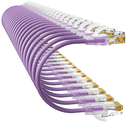 10Gsupxsel Cat6a Patch Cables 2ft (24 Pack) Slim, Cat6 Ethernet Patch Cable Pure Copper, Flexible Cat 6 Patch Cable 550MHZ 10G, Space-Saving Cat 6A Network Cables for Patch Panel, Purple